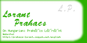 lorant prahacs business card